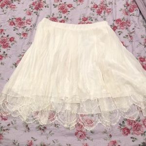 White Lace and Pleated Skirt